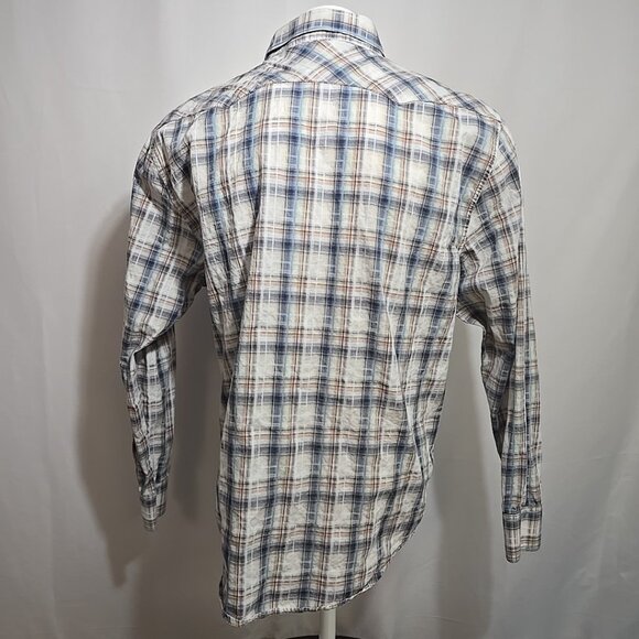 VTG Wrangler Sawtooth Shirt Mens Approx Size XL Pearl Snap Rockabilly Western - Picture 3 of 8